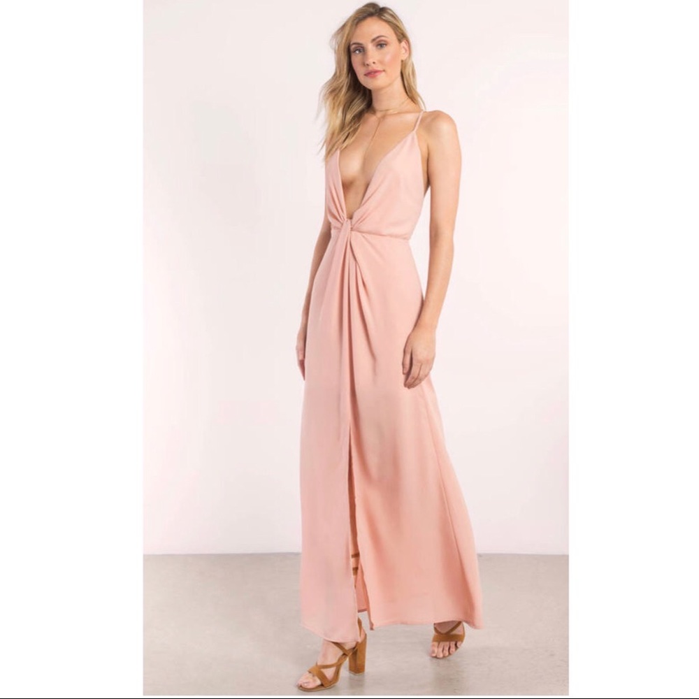 Gorgeous Plunge Neck Maxi Dress